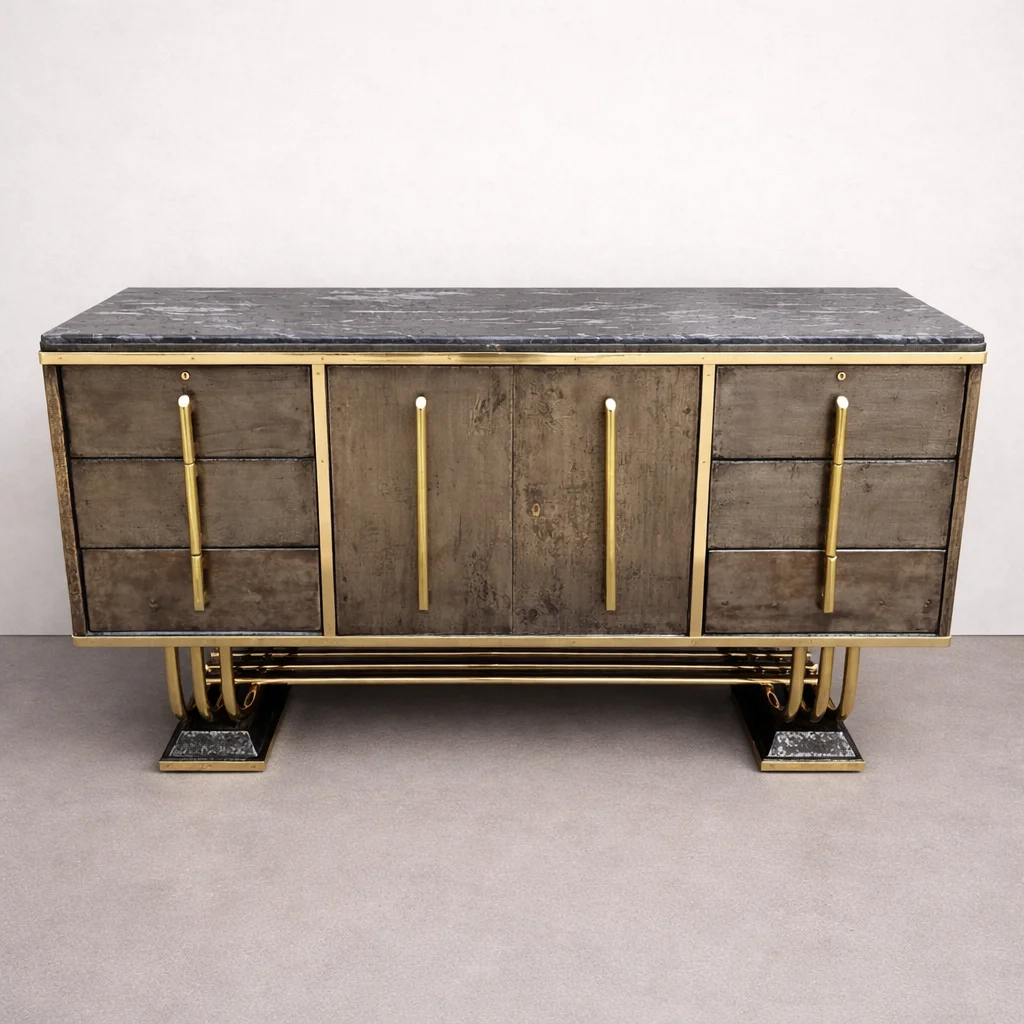 Metal & Brass Sideboard Cabinet 1