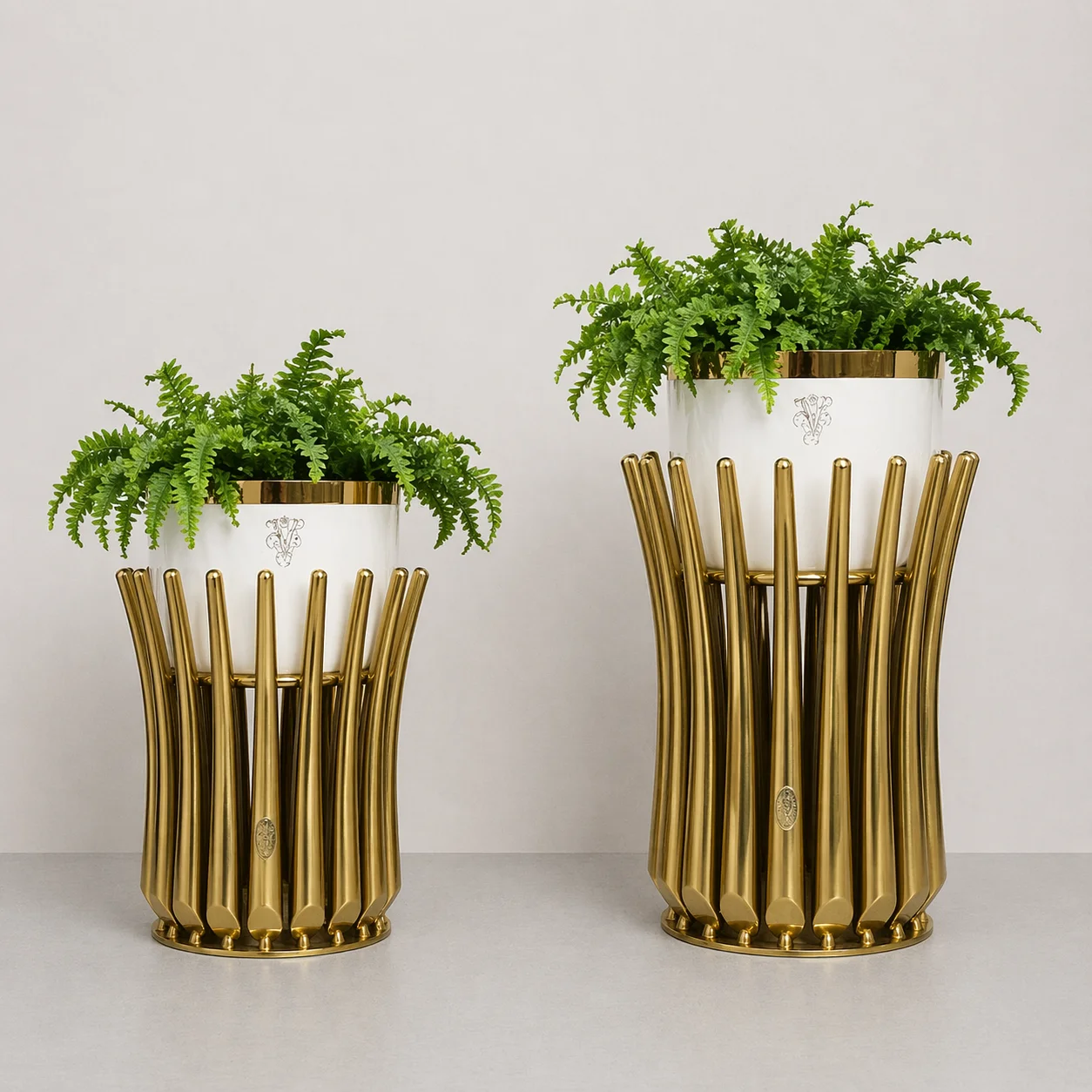Vintage Brass Planter Ice Bucket Style Decor 5